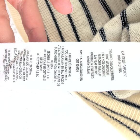 Joie Delbin Wool Cashmere Nautical Coastal Fisherman Sweater Women's Med - Picture 4 of 9